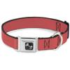 Dog Collar Seatbelt Buckle Solid Salmon Orange 16 to 23 Inches 1.5 Inch Wide view 1