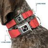 Dog Collar Seatbelt Buckle Solid Salmon Orange 16 to 23 Inches 1.5 Inch Wide view 2
