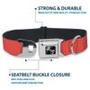 Dog Collar Seatbelt Buckle Solid Salmon Orange 16 to 23 Inches 1.5 Inch Wide view 4