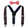 Spring Notion Boys' Suspenders and Solid Color Bowtie Set Navy Orange Dots Large view 1
