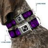 Dog Collar Seatbelt Buckle Buckle Down Skulls Wings Black Purple 16 to 23 Inches 1.5 Inch Wide view 2
