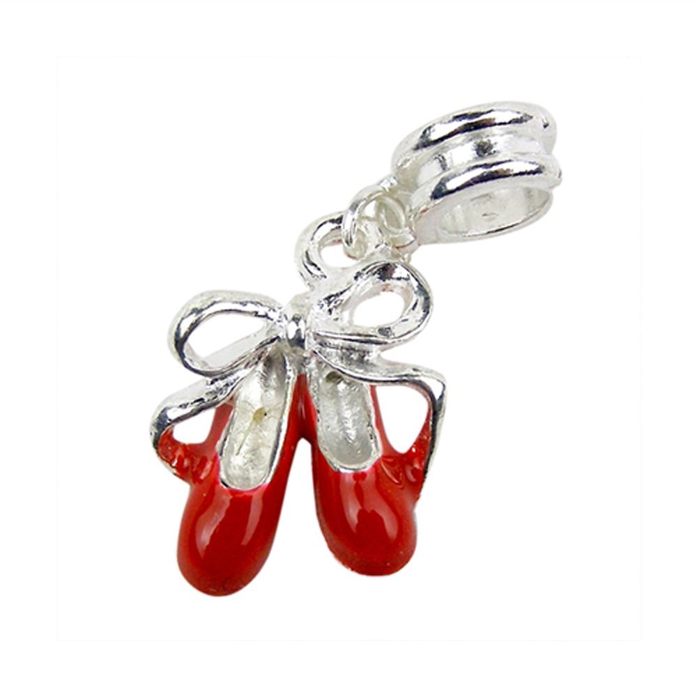 UniqueBeadsAndGifts Universal Red Ballet Slippers Charm