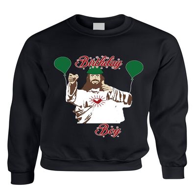 ALLNTRENDS Adult Crewneck Birthday Boy Jesus Ugly Christmas Sweater (XL, Black)