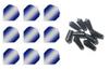 Retreiver 3 Sets of Vignette Transparent Standard Dart Flights Plus 3 Sets of Black Nylon Dart Flight Protectors (Dark Blue Vertical) view 1