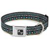 Buckle-Down Dog Collar Seatbelt Buckle Geometric5 Gray Teal White Pink Yellow 15 to 26 Inches 1.0 Inch Wide, Multicolor, DC-W30759-L view 1