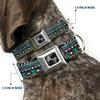 Buckle-Down Dog Collar Seatbelt Buckle Geometric5 Gray Teal White Pink Yellow 15 to 26 Inches 1.0 Inch Wide, Multicolor, DC-W30759-L view 2