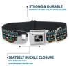 Buckle-Down Dog Collar Seatbelt Buckle Geometric5 Gray Teal White Pink Yellow 15 to 26 Inches 1.0 Inch Wide, Multicolor, DC-W30759-L view 4