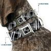 Dog Collar Seatbelt Buckle Plaid X2 Black Grays White 15 to 26 Inches 1.0 Inch Wide view 2