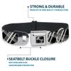 Dog Collar Seatbelt Buckle Plaid X2 Black Grays White 15 to 26 Inches 1.0 Inch Wide view 4
