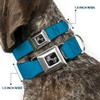Dog Collar Seatbelt Buckle Vivid Turquoise 18 to 32 Inches 1.5 Inch Wide view 2