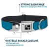 Dog Collar Seatbelt Buckle Vivid Turquoise 18 to 32 Inches 1.5 Inch Wide view 4