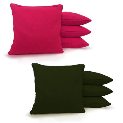 8 Standard Corn Filled Regulation Duck Cloth Cornhole Bags 17 Colors Available (You Pick)!! (Pink/Hunter Green)