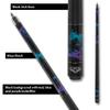 Athena ATH44 Teal and Purple Butterflies Pool Cue - 18oz view 3