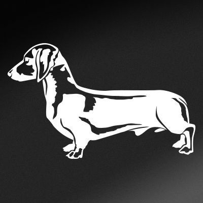 Express Yourself Products Dachshund (White - Facing as Shown - XL) Decal Sticker - Dog Collection