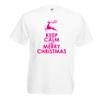 lepni.me Mens T-Shirt Merry Christmas ! Rudolph Santa's Ninth Reindeer (XXXX-Large White Magenta) view 1