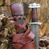 Battle-Merchant Viking Sword Decorative Replica Godfred with Scabbard, 100-Layer Damascus Steel Pattern view 3