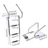 Amarine Made 3 Step in-Board Outboard Transom Platform Telescoping Boat Ladder Stainless Steel Swim Platform for Swimming Pool Pontoon Dock Collapsible Step Ladder with 2 Handrails view 2