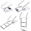 Amarine Made 3 Step in-Board Outboard Transom Platform Telescoping Boat Ladder Stainless Steel Swim Platform for Swimming Pool Pontoon Dock Collapsible Step Ladder with 2 Handrails view 4