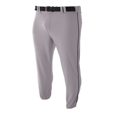 A4 Sportswear Youth Medium Grey/Black Side Piping Elastic Bottom Baseball Pants