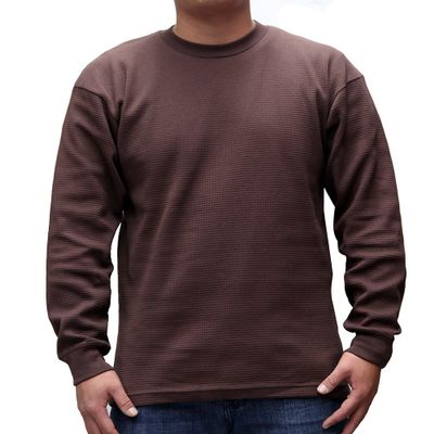 PRO 5 Mens Casual Long Sleeve Thermal, Medium, Brown
