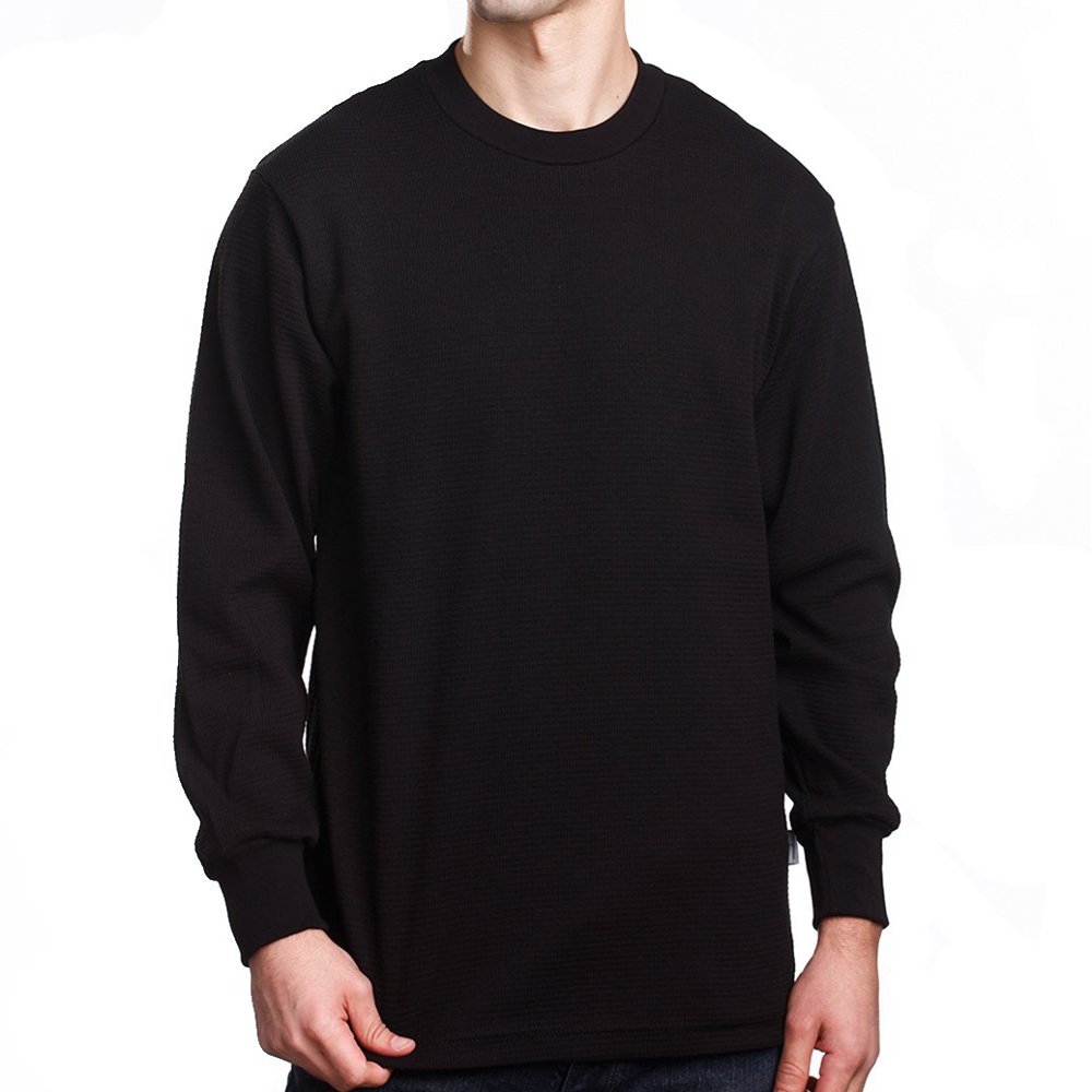 PRO 5 Mens Casual Long Sleeve Thermal, 4XL, Black