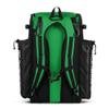 Boombah Superpack Bat Pack -Backpack Version (no wheels) - Holds up to 4 Bats - Black/Kelly Green - For Baseball or Softball view 2