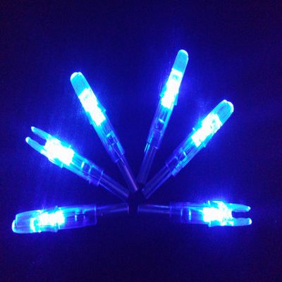 Fletch Point 6 Pieces - LED Lighted Nocks for Archery (Blue)