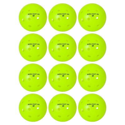 Dura Fast 40 Pickleballs | Outdoor pickleball balls | Neon | Dozen/Pack of 12 | USAPA Approved and Sanctioned for Tournament Play, Professional Perfomance