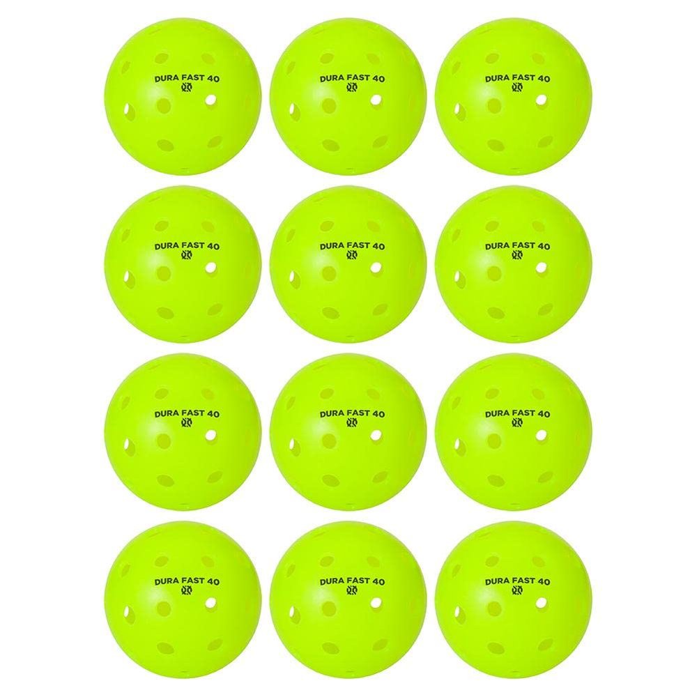 Dura Fast 40 Pickleballs | Outdoor pickleball balls | Neon | Dozen/Pack of 12 | USAPA Approved and Sanctioned for Tournament Play, Professional Perfomance