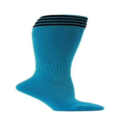 Bright Blue Striped Youth Football Soccer Sport Knee High Socks(1 Pair),Black, Large