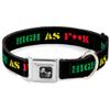 Dog Collar Bone - HIGH AS F**K Black Green Yellow Red - Large 15-26" view 1