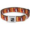 Dog Collar Seatbelt Buckle Geisha Distressed Repeat 15 to 26 Inches 1.0 Inch Wide view 1