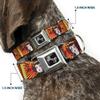 Dog Collar Seatbelt Buckle Geisha Distressed Repeat 15 to 26 Inches 1.0 Inch Wide view 2