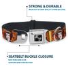 Dog Collar Seatbelt Buckle Geisha Distressed Repeat 15 to 26 Inches 1.0 Inch Wide view 4