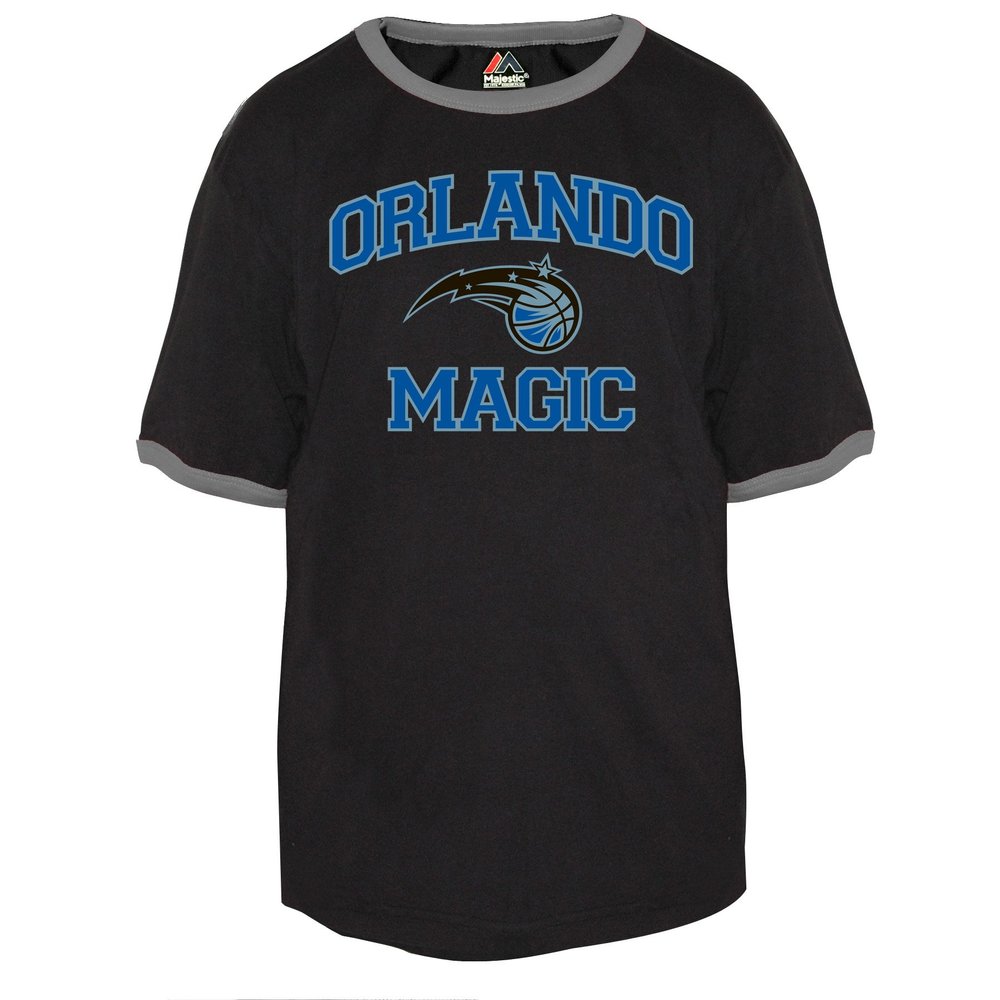 NBA Youth NBA Ringer Graphic Tee,Orlando Magic,Black/Heather,Small