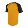 Augusta Sportswear Youth Wicking Short Sleeve Baseball Jersey Gold/Black L view 1