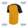 Augusta Sportswear Youth Wicking Short Sleeve Baseball Jersey Gold/Black L view 4