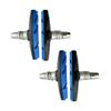 AHL 2pairs Complete Sport Bike Brake Shoes Bicycle Brake Pads Set,69mm for Cruiser MTB Mountain Bicycle Universal V-Brake Blocks with Hex Nut and Shims, No Noise No Skid (Blue) view 1