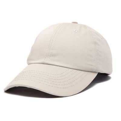 DALIX Unisex Youth Childrens Cotton Cap Adjustable Plain Hat - Unstructured (Beige)