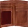 Rawlings Mens Tanned-leather Baseball Stitch Embroidered Wallet - (Dark Brown) view 4