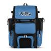 Boombah Superpack Bat Pack -Backpack Version (no wheels) - Holds up to 4 Bats - Black/Columbia - For Baseball or Softball view 1