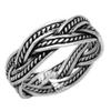 Sterling Silver Oxidize Finish Braided Band Ring (7) view 1