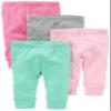 Simple Joys Baby Girl's 4 pack pant Pants, Pink/Grey, 6-9 Months view 1