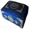 Boon Decor Meditation Cushion - Rectangular Zafu Buckwheat & Kapok Fill (Lotus Enlightenment Blue Dharma Key) view 1