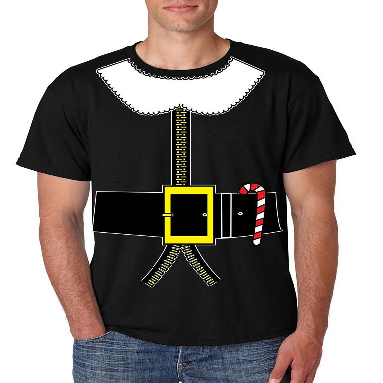 ALLNTRENDS Men's T Shirt Elf Suit Santa's Elves Christmas Shirt Xmas Gift (3XL, Black)