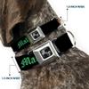 Dog Collar Seatbelt Buckle Malverde Repeat 18 to 32 Inches 1.5 Inch Wide view 2