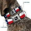 Dog Collar Seatbelt Buckle Texas Flag Black 9 to 15 Inches 1.0 Inch Wide view 2