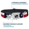 Dog Collar Seatbelt Buckle Texas Flag Black 9 to 15 Inches 1.0 Inch Wide view 4