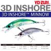 Yo-Zuri 3D Inshore Minnow (F) 110mm 4-3/8" Ayu Floating Lure view 3