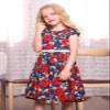 Bonny Billy Little Girls Classy Vintage Floral Swing Kids Party Dress with Belt 4-5 Years Red view 2